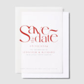 Invitations En Vélin Style Classique Rouge Noir Enregistrer Le Mariage  (Compenser)