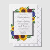 Invitations En Vélin Sunflower Rose Floral Wedding (Décalage (Invitation))