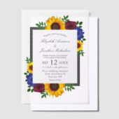 Invitations En Vélin Sunflower Rose Floral Wedding (Compenser)