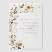 Invitations En Vélin Superbe Fleur sauvage Rustique Floral Mariage (Recto)