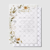 Invitations En Vélin Superbe Fleur sauvage Rustique Floral Mariage (Décalage (Invitation))