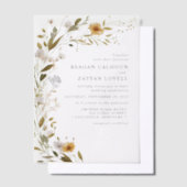 Invitations En Vélin Superbe Fleur sauvage Rustique Floral Mariage (Compenser)