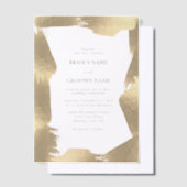 Invitations En Vélin Superposition de Mariage frontalier Faux Gold tran (Compenser)