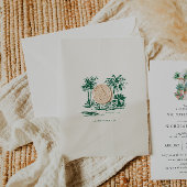 Invitations En Vélin Superposition de palmiers tropicaux | Mariage de d