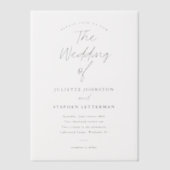 Invitations En Vélin Superposition de photo de script moderne Mariage (Recto)