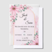 Invitations En Vélin Superposition de vélin de fleurs roses (Compenser)