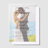 Invitations En Vélin Superposition simple noir et blanc pour mariage (Compenser)