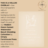 Invitations En Vélin Sur la plage Vellum Overlay Mariage