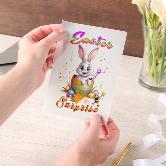 Invitations En Vélin Surprise de Pâques (Ordinateur de poche)