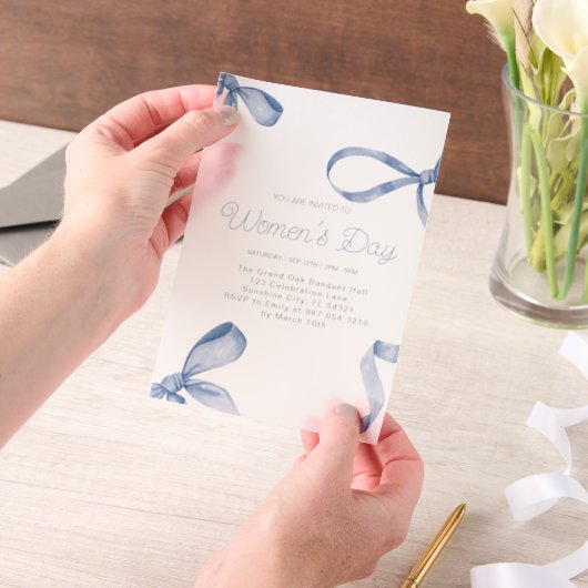 Invitations En Vélin Sweet Women's Day Fancy Bow History Mois (Ordinateur de poche)