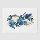 Invitations En Vélin Symbol Infinity of Blue Morpho Butterflies (Recto)