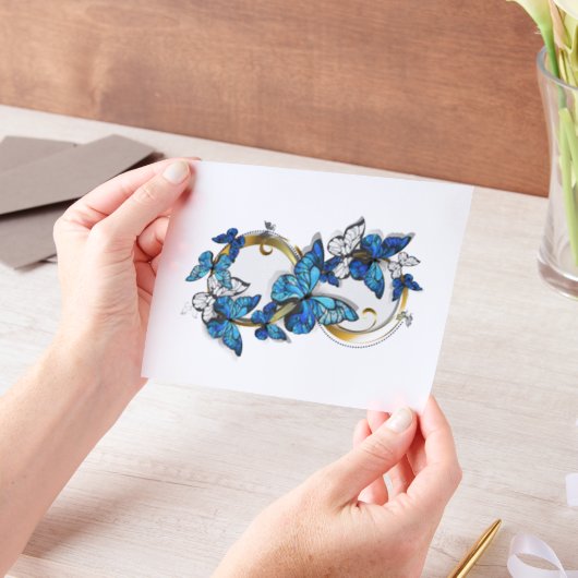 Invitations En Vélin Symbol Infinity of Blue Morpho Butterflies (Ordinateur de poche)