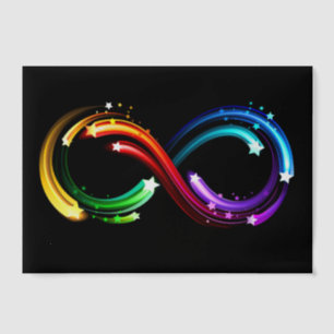 Invitations En Vélin Symbole de l'infini des comètes arc-en-ciel