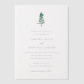 Invitations En Vélin Tamara Pine Tree Mariage moderne Enregistrer la da (Recto)