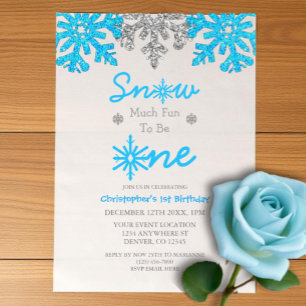 Invitations En Vélin Tant de plaisir d'être né un hiver pour un 1er ann