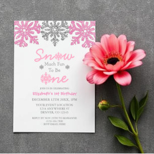 Invitations En Vélin Tant de plaisir d'être né un hiver pour un 1er ann