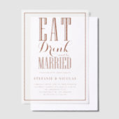 Invitations En Vélin Terracotta Mangez, Buvez et soyez marié Mariage (Compenser)