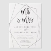 Invitations En Vélin Terrarium géométrique moderne M & Mme Mariage (Recto)