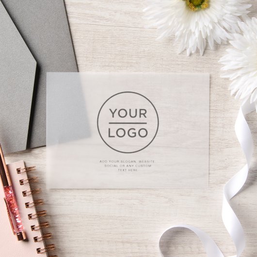 Invitations En Vélin Texte du logo de l'entreprise simple (Mariage)