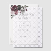 Invitations En Vélin Til Death Aquarelle Crâne Rose Mariage gothique (Décalage (Invitation))