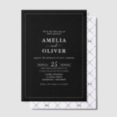Invitations En Vélin Timeless Elegant Black & White Minimalist Wedding (Décalage (Invitation))