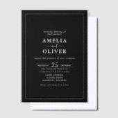 Invitations En Vélin Timeless Elegant Black & White Minimalist Wedding (Compenser)