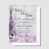 Invitations En Vélin Tour Eiffel Lavender Romance Enregistrer la date (Compenser)