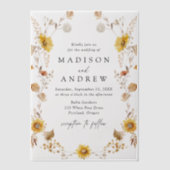 Invitations En Vélin Tournesols d'automne rustique et Mariage Fleur sau (Recto)