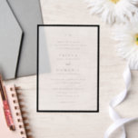 Invitations En Vélin Trisha noir et blanc Mariage moderne<br><div class="desc">Invitations de mariage modernes avec un design propre avec des polices serif et script.</div>