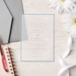 Invitations En Vélin Trisha Poudre Bleu Mariage moderne<br><div class="desc">Invitations de mariage modernes avec un design propre avec des polices serif et script.</div>
