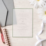 Invitations En Vélin Trisha Sage Green Mariage moderne<br><div class="desc">Invitations de mariage modernes avec un design propre avec des polices serif et script.</div>