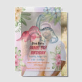 Invitations En Vélin Trois enfants Rex Dinosaur 3e fête d'anniversaire (Décalage (Couple))