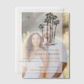 Invitations En Vélin Tropical Coastal Palm Tree Sketch Couples Douche (Décalage (Couple))