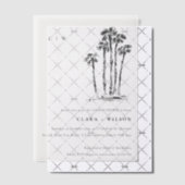 Invitations En Vélin Tropical Coastal Palm Tree Sketch Couples Douche (Décalage (Invitation))