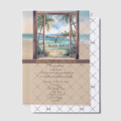 Invitations En Vélin Tropical Open Window Ocean Beach (Décalage (Invitation))