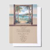 Invitations En Vélin Tropical Open Window Ocean Beach (Compenser)
