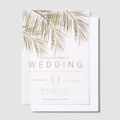 Invitations En Vélin Tropical Palm Gold Chic Mariage bohème (Compenser)