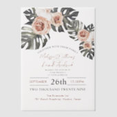 Invitations En Vélin Tropical Palm Leaf Botanical Boho Chic Mariage (Recto)