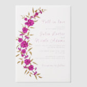 Invitations En Vélin Trumpet sauvage violet Vin Fleur Jardin Mariage (Recto)