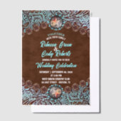 Invitations En Vélin Turquoise Brown Cowboy Country Western mariage (Compenser)