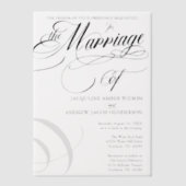 Invitations En Vélin Typographie de script élégant en noir et blanc (Recto)