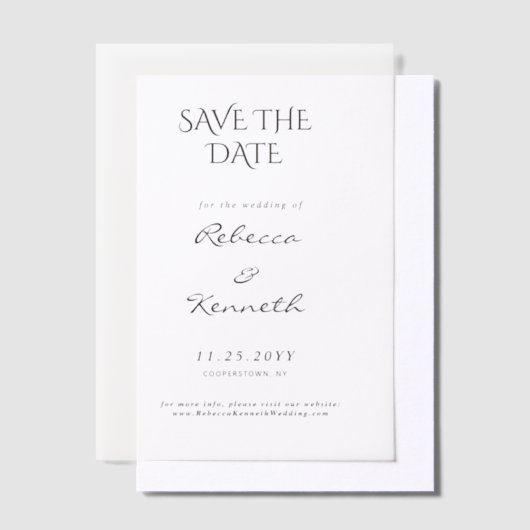 Invitations En Vélin Typographie Moderne Élégante Mariage Enregistrer L (Compenser)