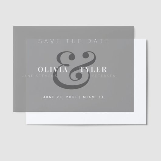 Invitations En Vélin Typographie moderne mariage noir enregistrer la da (Compenser)