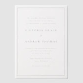 Invitations En Vélin Typographie simple or Mariage officiel (Recto)