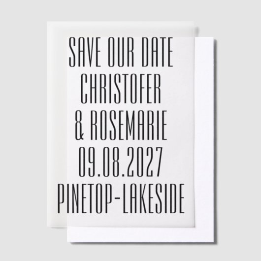 Invitations En Vélin Ultra Moderne Gros Détails Gras Enregistrer La Dat (Compenser)