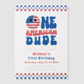 Invitations En Vélin Un Américain 4 juillet premier anniversaire (Recto)