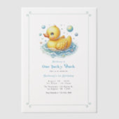 Invitations En Vélin Un Canard chanceux Première fête d'anniversaire (Recto)