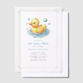 Invitations En Vélin Un Canard chanceux Première fête d'anniversaire (Compenser)
