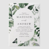 Invitations En Vélin Un Mariage de cadre ovale verdoyant (Recto)