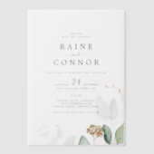Invitations En Vélin Un mariage élégant à la feuille d'or de verdure (Recto)